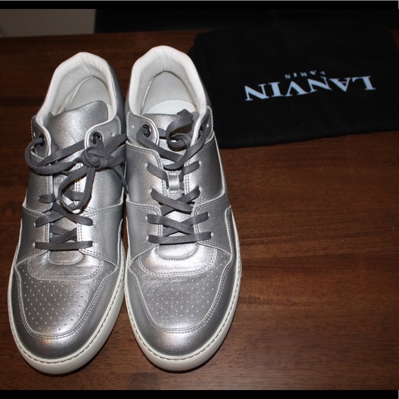 Men’s Lanvin Metallic Silver Sneakers - Picture 2 of 4